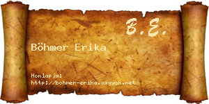 Böhmer Erika névjegykártya
